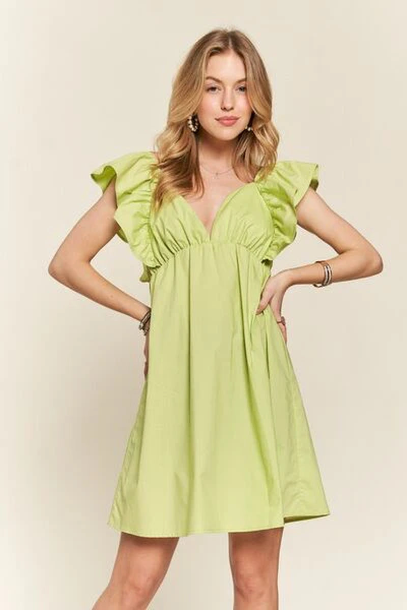 ADORA Flowy Babydoll Dress – Smocked Back & Ruffled Sleeves