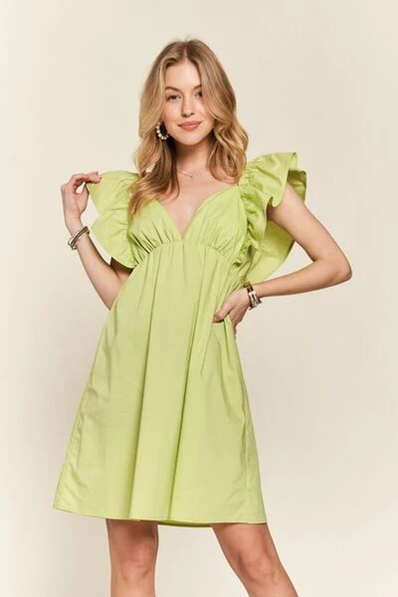 ADORA Flowy Babydoll Dress – Smocked Back & Ruffled Sleeves