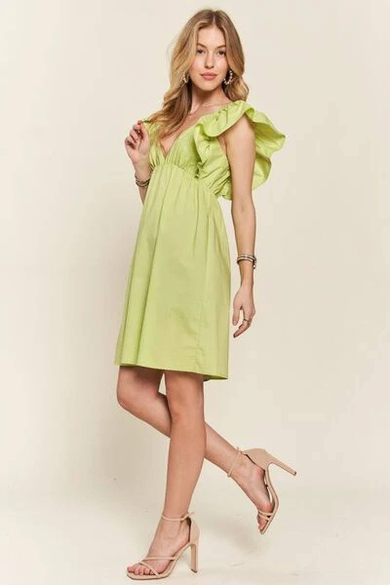 ADORA Flowy Babydoll Dress – Smocked Back & Ruffled Sleeves