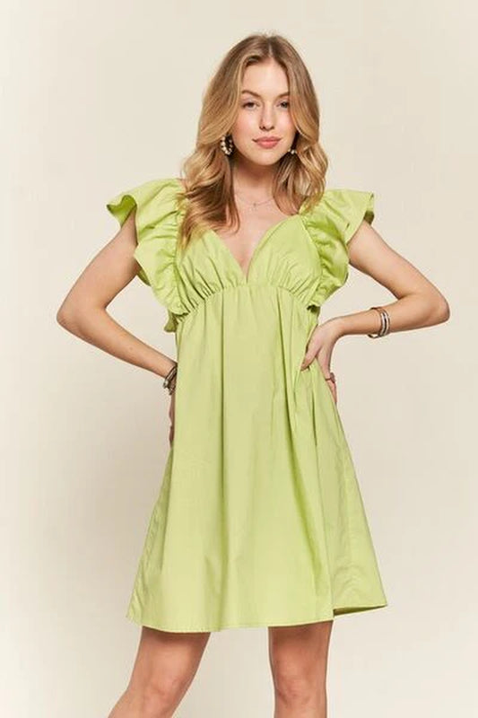 ADORA Flowy Babydoll Dress – Smocked Back & Ruffled Sleeves